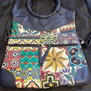 Sharif painted leather bag